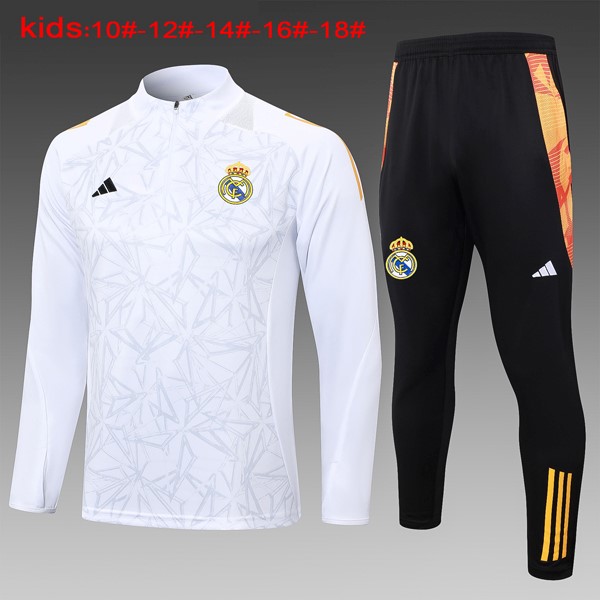 Kinder Sweatshirts Real Madrid 2024-2025 Weiß Grau 3